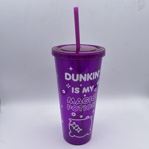 2024 Dunkin Donuts Glow In The Dark Purple Tumbler Cup 24oz Halloween Magic